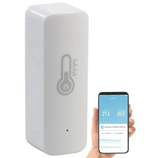 Luminea WLAN-Temperatur- & Luftfeuchtigkeits-Sensor mit App & Sprachsteuerung