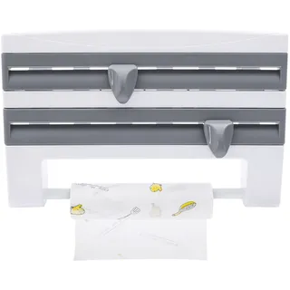 Wandrollenhalter für 3 Rollen,wandrollenhalter,küchenrollenhalter,wandrollenhalter küche,küchenrollenhalter magnetisch, ABS-Frischhaltefolien-Schneider,für die Küche geeignet