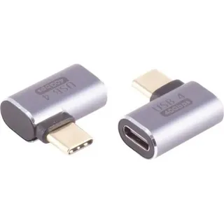 USB-C 90° Winkeladapter, 40 Gbps, Bidirektionale Datenübertragung, horizontal, links/rechts