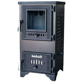 Olaf Stange GmbH EEK A - Werkstattofen Kaminofen S102D mit Herdplatte und Gusseisen - 9,65kW
