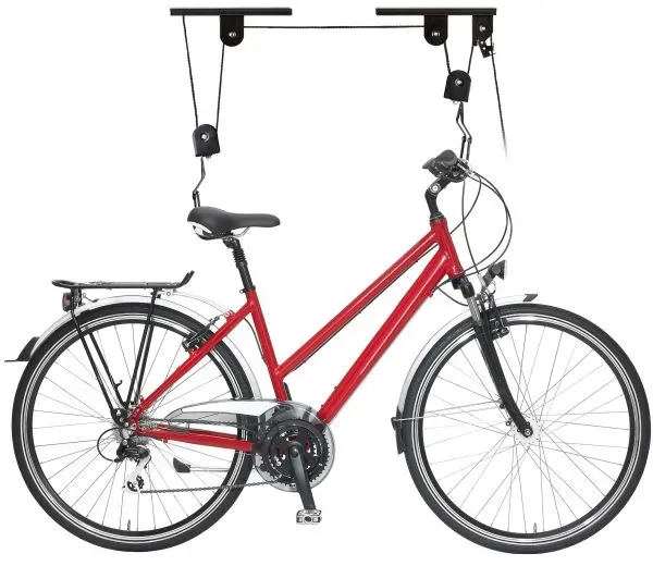 Relaxdays Fahrradlift, bis 20 kg, max. Deckenhöhe 4 m, Fahrrad Deckenhalterung mit Flaschenzug