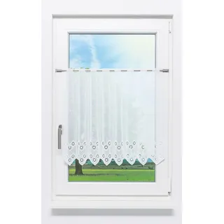 Scheibengardine von Lysel - Rautendesign "(BxH) 11cm * 60cm" reinweiß/Weiß