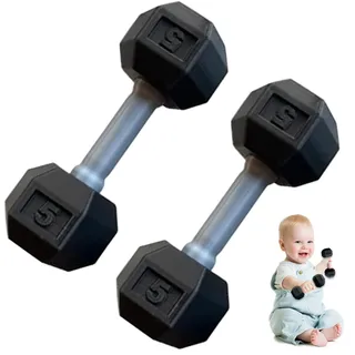 2 PCs Hanteln für Babys, 1, 8x4, 7 in Silikon -Handhebe -Set für Fitness -Training lustige Sportspielzeug für Kleinkinder (schwarz)