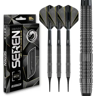 RED DRAGON Darts - Seren Onyx 2-90% Wolfram - 18g Fass/ 20g Volles Gewicht Professional Weiche Spitze Dart-Set mit Dart Flüge und Dartschäfte