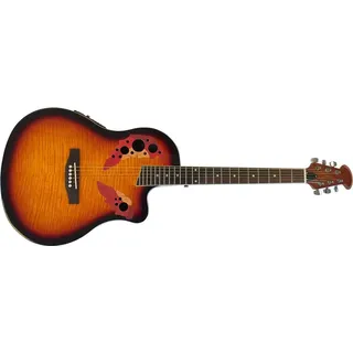 Santander Akustik Western Roundback Gitarre, Cutaway Tonabnehmer Mahagoni (Sunburst)
