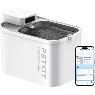 Petkit Katzen Trinkbrunnen Kabellos, Hundewasserspender, 3L Katzen Hunde Wasserbrunnen, Intelligentes App-Steuerung,26dB Extrem Leiser,83 Tage Akkulaufzeit