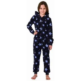 normann-wäschefabrik NORMANN Jumpsuit Overall Schlafanzug Pyjama langarm Sterne - 70318 in marine | 164