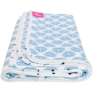 Mother hood Motherhood Baumwoll-Musselin Babydecke, 2-lagig, 95x110cm, vorgewaschen, Schiffe blau