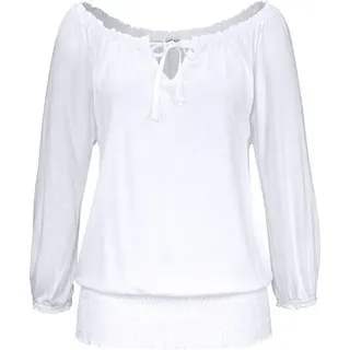 LASCANA Carmenshirt Damen weiß Gr.36/38