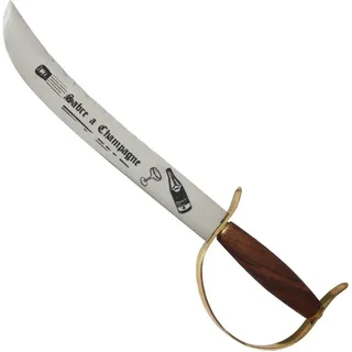 Haller Messer Flaschenöffner Champagnersäbel, rostfreie Klinge, Messing-Handschutz, 43 cm