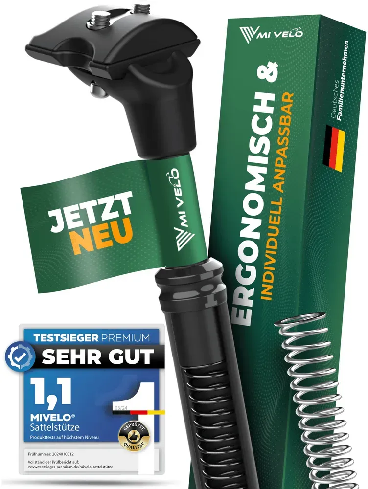 Sattelstütze mit Federung & Stoßdämpfung für mehr Fahrkomfort - 31.6mm - Bestseller,oft gekauft,Zubehör