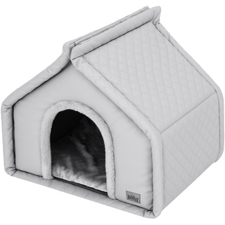 Hundehütte Katzenhütte Hundehöhle Katzenhöhle Hundehaus Katzenhaus Hütte Höhle Hundekissen Katzenkissen Haustierhütte Große R1-42 x 32 cm Asche