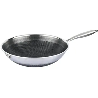 Cheffinger Wok Pfanne Edelstahl Wabenstruktur Ø32cm Induktion Anti Haft Kratzfest