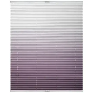 Lichtblick Plissee Klemmfix, ohne Bohren, verspannt, Farbverlauf taupe weiß 120x130 cm,