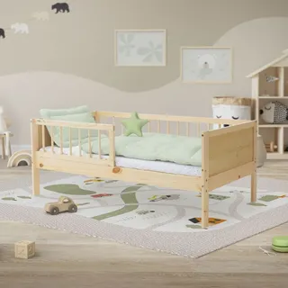 ML-Design Kinderbett ML-Design 70 x 140 cm Massivholz natur