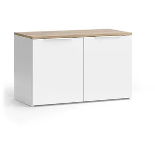 Vicco Kommode Wido Weiß Eiche 80 x 50 cm mit 2 Türen