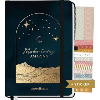 LEBENSKOMPASS Bullet Journal Notizbuch Tagebuch A5 PRO ”MAGICAL” - Notizbuch A5 Gepunkted 5 mm, extra-dickes Papier 120 g/m2 FSC® - Journal Buch & Dotted Notebook A5