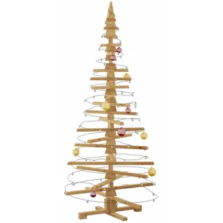 vidaXL Holz Weihnachtsbaum mit Ständer Braun 180 cm Massivholz Kiefer