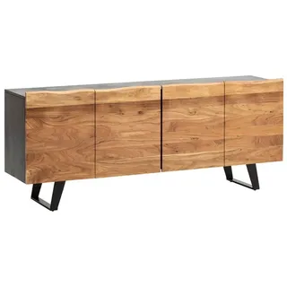 Wohnling sideboard holz massiv 180 cm kommode anrichte standschrank baumkante | Wohnling - Schwarz
