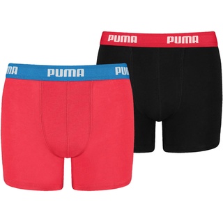 Puma Basic Boxershorts Jungen Kinder Unterhose Unterwäsche, Farbe:786 - Red/Black, Bekleidung:164 - 164