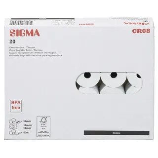 SIGMA Thermo-Kassenrollen CR08, 57 mm x 40 m, 20 Stück