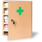 Holz-Verbandskasten für die wand, 43 x 30 x 14 cm, Buche, ohne Inhalt