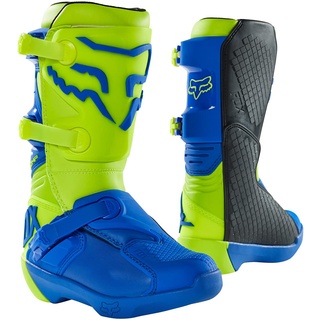 Fox Youth Comp Boot Buckle Yellow/Blue