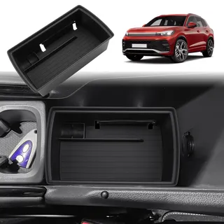 GAFAT Kompatibel mit Neu VW Tiguan 3 2024 2025 2026 Mittelkonsole Aufbewahrungsbox, Ti-guan III ab 2024- Organizer Ablagen Unterseite der Armlehne, Ersetzen Sie den 2 Original Partitionen