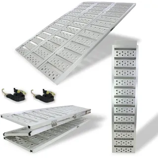 Baumarktplus DREIBREIT by TRUTZHOLM 3-fach Auffahrrampe klappbar 175cm Tragkraft 1020kg Alu grau gelocht gerillt Verladerampe Rampe