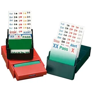 Bridge Partner Bidding Box/Bietbox klein - 4 Stück mit Inhalt - schwarz