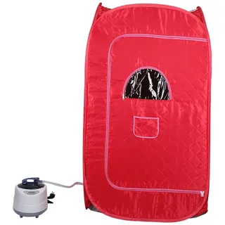 OHMG Sauna,Mobile Dampfsauna, Portable Heimsauna Wärmekabine, Faltbare Sauna,Sitzsauna Saunakabine, Heimsauna mit Fernbedienung Und klappbaren Stühlen,1000 W,für 1-2 Person