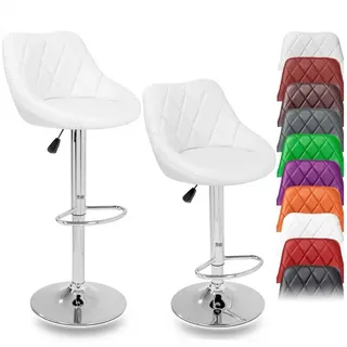 TRESKO Barhocker Barstuhl Tresenhocker Küchenhocker Hocker Loungesessel 2x weiß