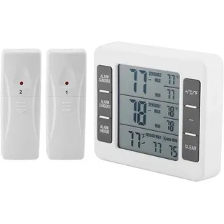 Kühlschrankthermometer, kabellose Digitalanzeige, Gefrierschranktemperaturüberwachung, Kühlschrankthermometer mit 2 Sensoren und Min/Max-Alarm