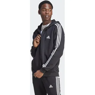adidas Essentials 3-Streifen Kapuzenjacke schwarz S