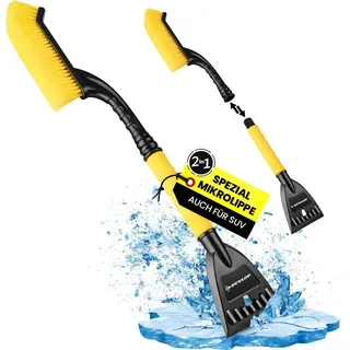 Dunlop Eiskratzer Auto mit Besen Blitzschnell Eis und Schnee mit 105 mm breiter Spezial Mikrolippe schonend entfernen Teleskop Car