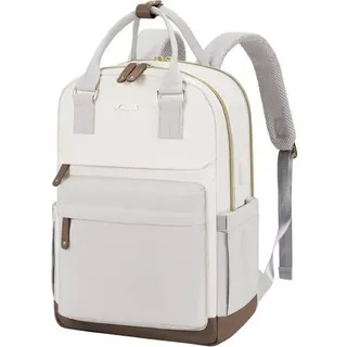 Laptop Rucksack Wasserdicht 15,6 Zoll Beige & Grau