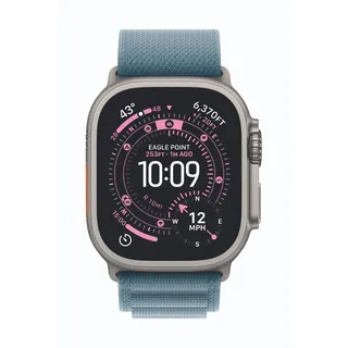 GPS + Cellular 49 mm Titangehäuse Natur Alpine Loop Hellblau S