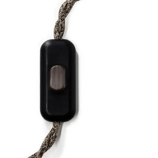 creative cables - Einpoliger Zwischenschalter Creative Switch, Schwarz - Wengé-Effekt