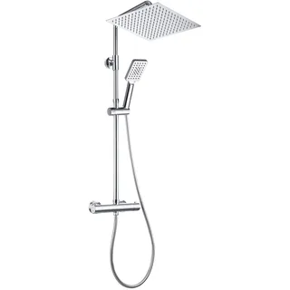 Görbach Regendusche Duschsystem Wassersparend Chrom 30x30 cm