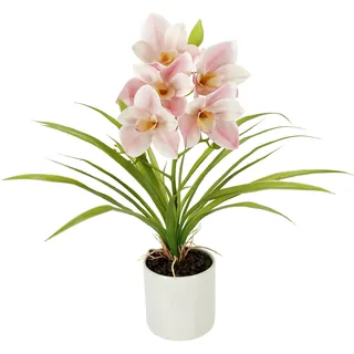 Künstliche Orchidee 40cm im Topf Kunstorchidee Blume Kunstblumen Kunst Orchidee Kunstorchidee Phalaenopsis Kunstpflanze wie echt Hochzeit Deko Seidenblume Real Touch Blüte Tischgesteck, rosa