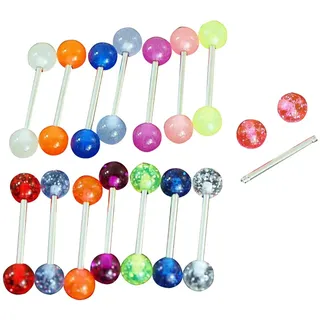 Lsgepavilion Zungenpiercing, Barbell-Pailletten, leuchtend, 20 Stück, Unisex, 20 Stück