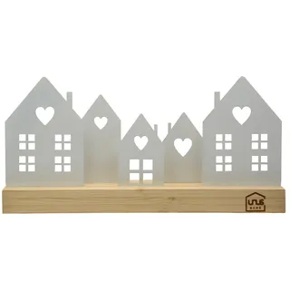 UNUS Aufsteller Stadt 5 Häuser 30 cm weiß