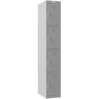 Phoenix Spind Locker grau PL1430GGK, 4 Schließfächer 30,0 x 50,0 x 183,0 cm