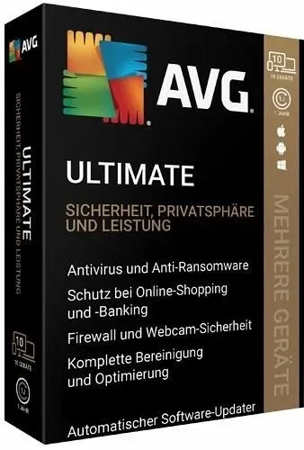 AVG Ultimate 2026, 10 Geräte - 3 Jahre, Download