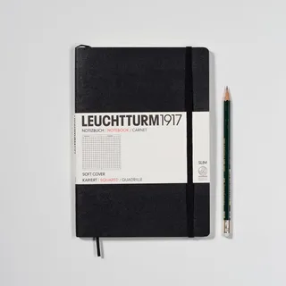 Leuchtturm Notizbuch A5 kariert Schwarz