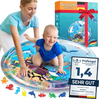 noubaby NouBaby® Wassermatte Baby BPA Frei XXL I Babymatte und Spielzeug ab 3, 6 und 9 Monate I Wasserspielmatte Baby, Aqua Matte Baby als Baby Wassermatte,