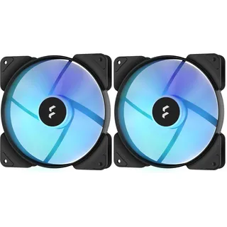 Fractal Design Aspect 14 RGB 140 mm PWM Wide 500-1700 RPM Range Black Frame Computer Fan (Packung mit 2)
