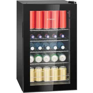 Bomann® Kühlschrank mit Glastür | 74cm Höhe | | LED-Beleuchtung | extra leise | 3-10°C | Flaschenkühlschrank 63L | KSG 7515 - Schwarz