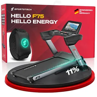Sportstech F75 Profi Laufband für Zuhause klappbar | Deutsche Qualitätsmarke | 18% Steigung, große Lauffläche & Android 15,6“ Display | bis 20km/h und 7PS | WiFi, USB & MP3 | bis 200kg Nutzergewicht