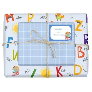 dabelino Geschenkpapier-Set für Kinder, Einschulung (für Jungen)